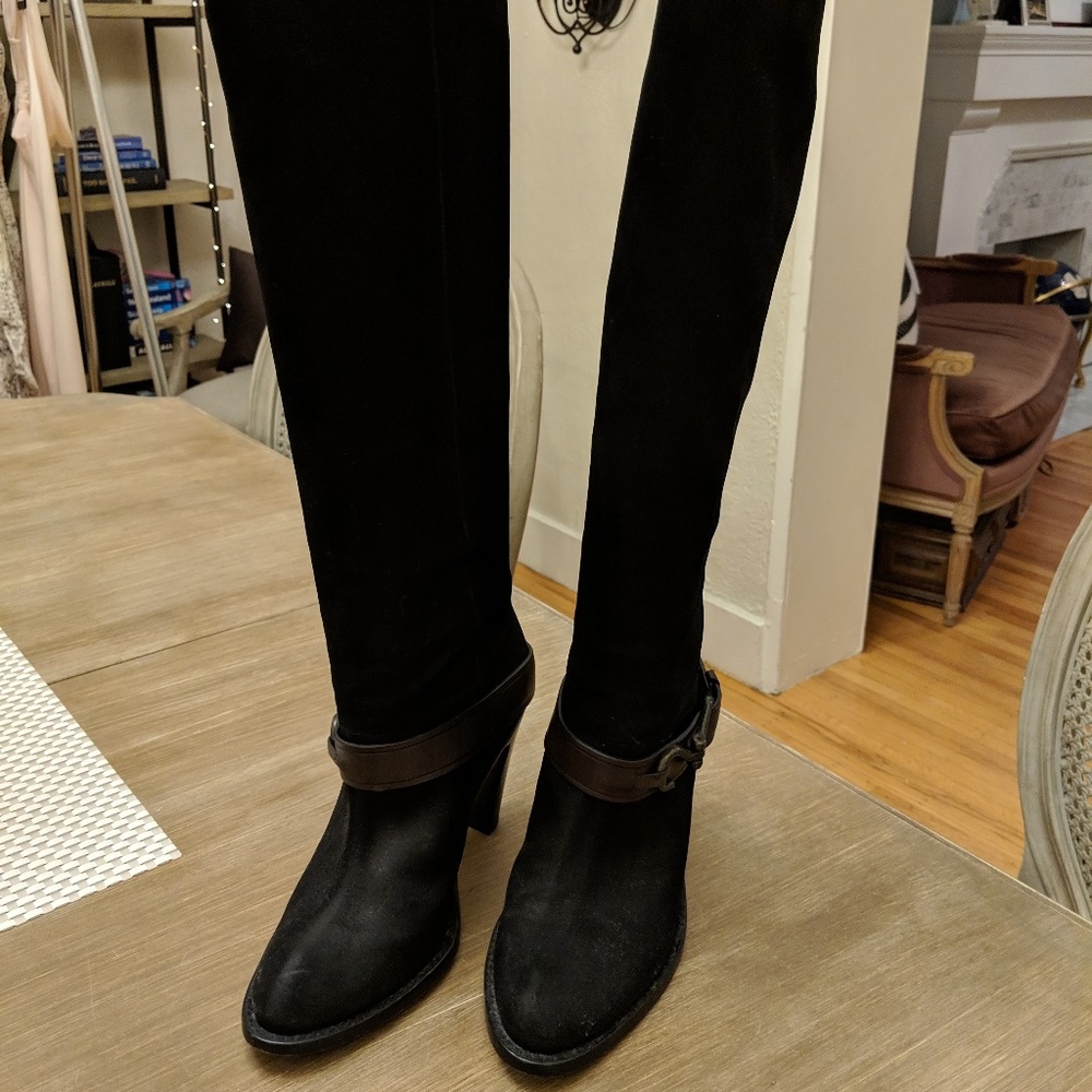 Cole Haan Nike Air Black Suede Knee-High Boots